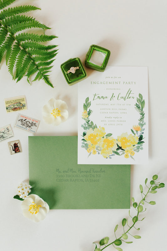 Fresh Lemon & Greens Engagement Party Styled Shoot