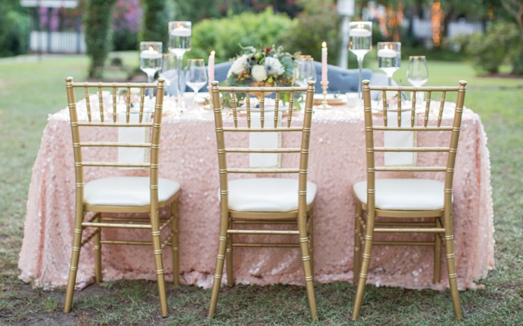 Peach Square Sequin Tablecloth
