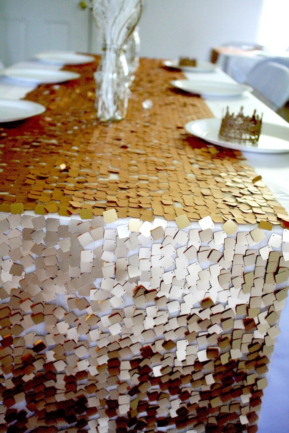 Gold Square Sequin Runner