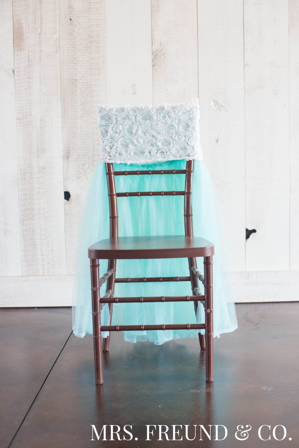 Ballerina Tulle Tutu Chair Jacket with Chiffon Rosette Chair Cap