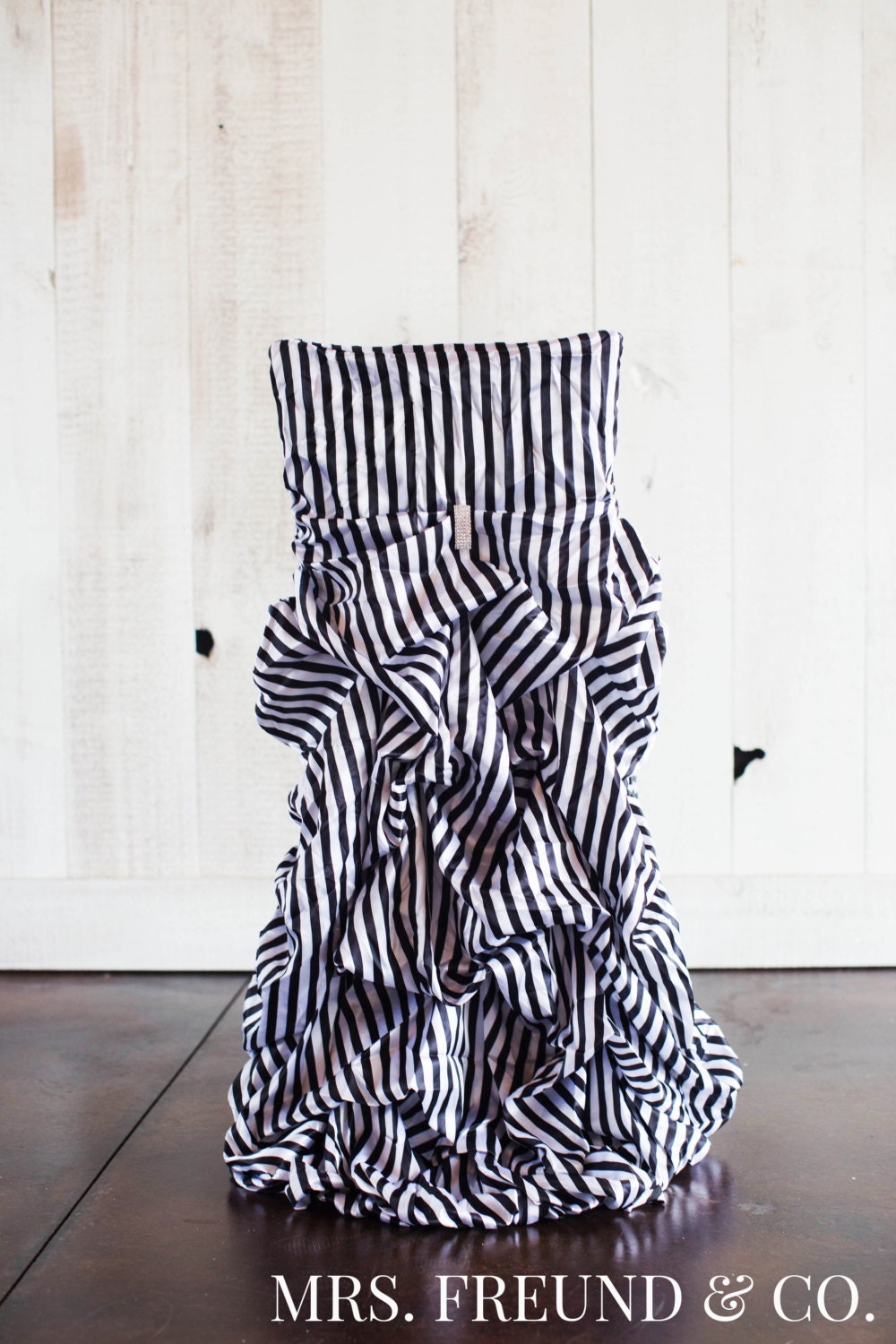 Bella Striped Ruched Chair Cover