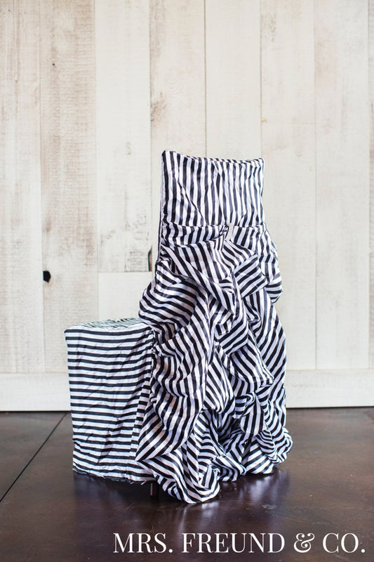 Bella Striped Ruched Chair Cover