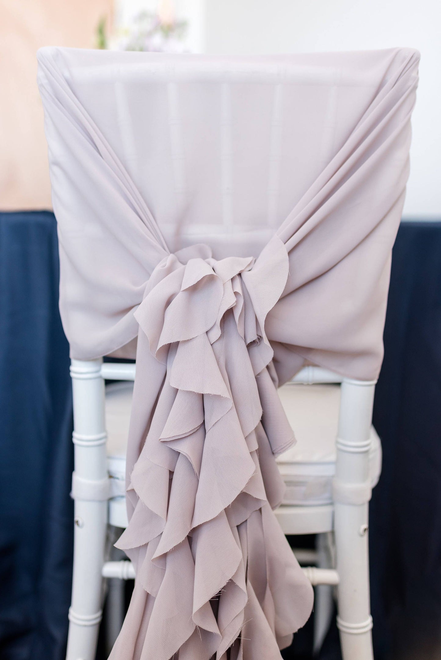 Romantic Ruffles Chiffon Chair Sash & Cap